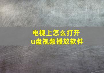 电视上怎么打开u盘视频播放软件