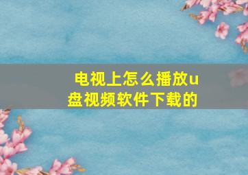 电视上怎么播放u盘视频软件下载的