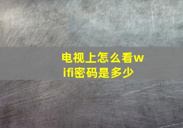 电视上怎么看wifi密码是多少