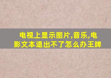 电视上显示图片,音乐,电影文本退出不了怎么办王牌