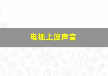 电视上没声音