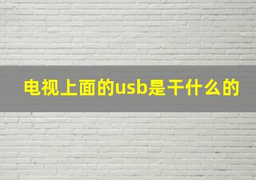 电视上面的usb是干什么的