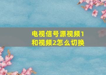 电视信号源视频1和视频2怎么切换