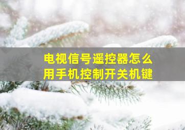 电视信号遥控器怎么用手机控制开关机键