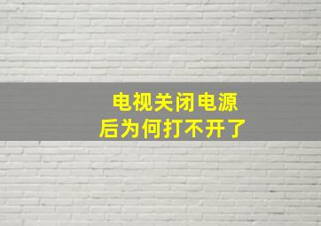 电视关闭电源后为何打不开了