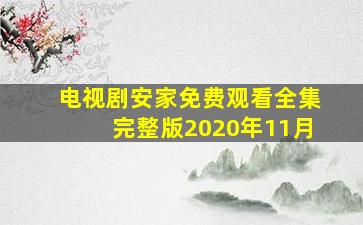 电视剧安家免费观看全集完整版2020年11月