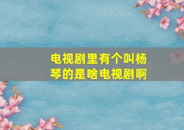 电视剧里有个叫杨琴的是啥电视剧啊