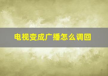 电视变成广播怎么调回