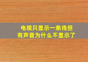 电视只显示一条线但有声音为什么不显示了