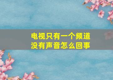 电视只有一个频道没有声音怎么回事