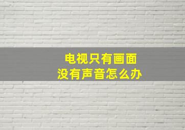 电视只有画面没有声音怎么办