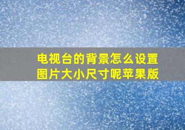 电视台的背景怎么设置图片大小尺寸呢苹果版