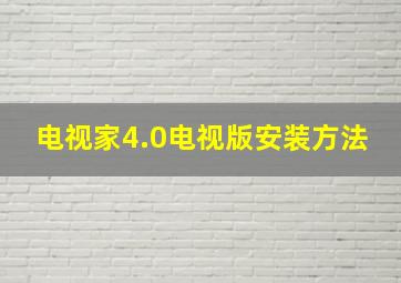 电视家4.0电视版安装方法