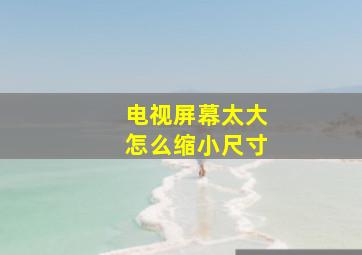 电视屏幕太大怎么缩小尺寸