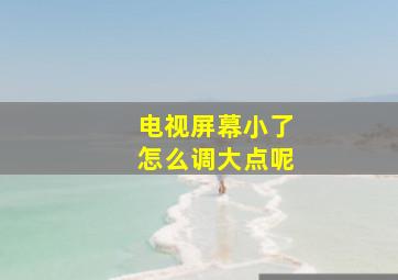 电视屏幕小了怎么调大点呢