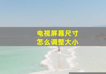 电视屏幕尺寸怎么调整大小