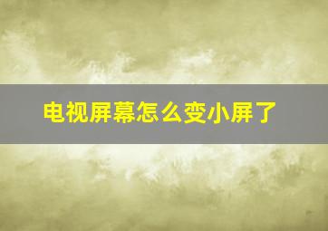 电视屏幕怎么变小屏了