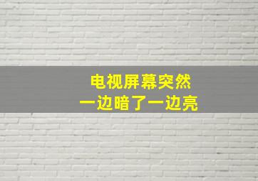 电视屏幕突然一边暗了一边亮