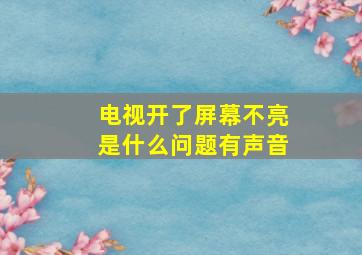 电视开了屏幕不亮是什么问题有声音