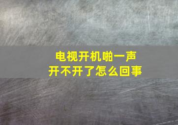 电视开机啪一声开不开了怎么回事