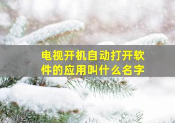 电视开机自动打开软件的应用叫什么名字