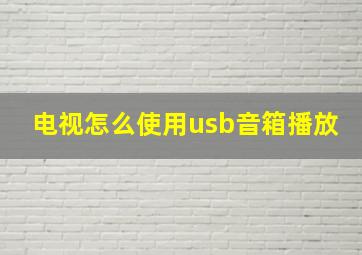 电视怎么使用usb音箱播放