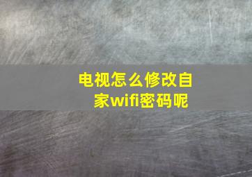 电视怎么修改自家wifi密码呢