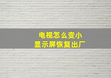 电视怎么变小显示屏恢复出厂