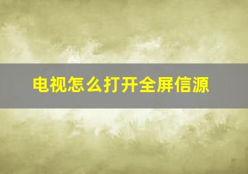 电视怎么打开全屏信源