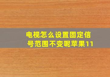 电视怎么设置固定信号范围不变呢苹果11