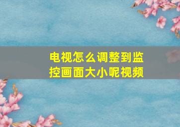 电视怎么调整到监控画面大小呢视频