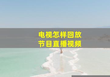 电视怎样回放节目直播视频