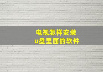 电视怎样安装u盘里面的软件