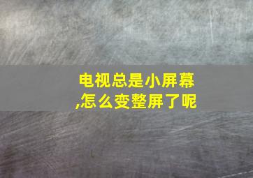 电视总是小屏幕,怎么变整屏了呢