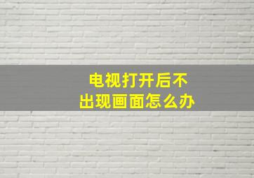 电视打开后不出现画面怎么办