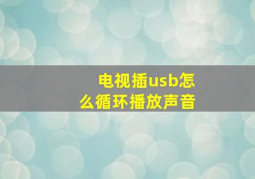 电视插usb怎么循环播放声音