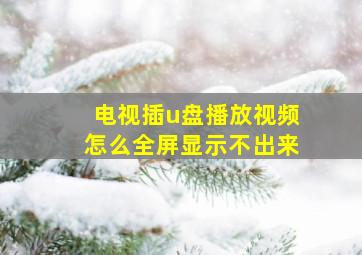 电视插u盘播放视频怎么全屏显示不出来