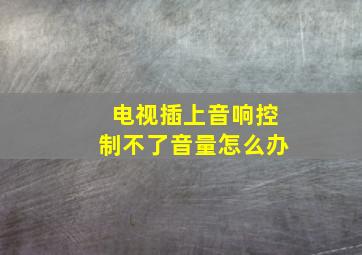 电视插上音响控制不了音量怎么办