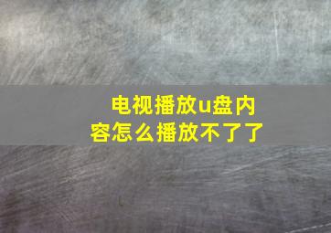 电视播放u盘内容怎么播放不了了