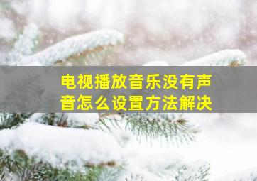 电视播放音乐没有声音怎么设置方法解决