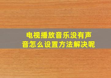 电视播放音乐没有声音怎么设置方法解决呢