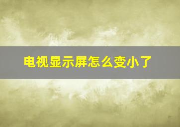 电视显示屏怎么变小了