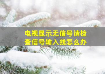 电视显示无信号请检查信号输入线怎么办