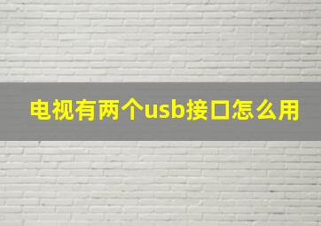 电视有两个usb接口怎么用