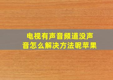 电视有声音频道没声音怎么解决方法呢苹果