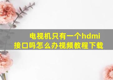 电视机只有一个hdmi接口吗怎么办视频教程下载