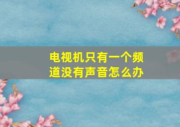 电视机只有一个频道没有声音怎么办