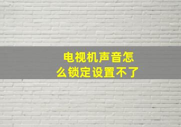 电视机声音怎么锁定设置不了