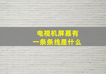 电视机屏幕有一条条线是什么