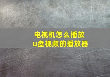 电视机怎么播放u盘视频的播放器